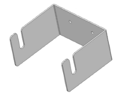 Metallhalterung mit zwei Haken und zwei Schraublöchern